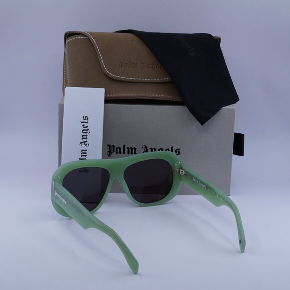 Palm Angels PERI103 ELFIN 5007 Aviator Sunglasses - Light Green/Dark Grey - Picture 5 of 9